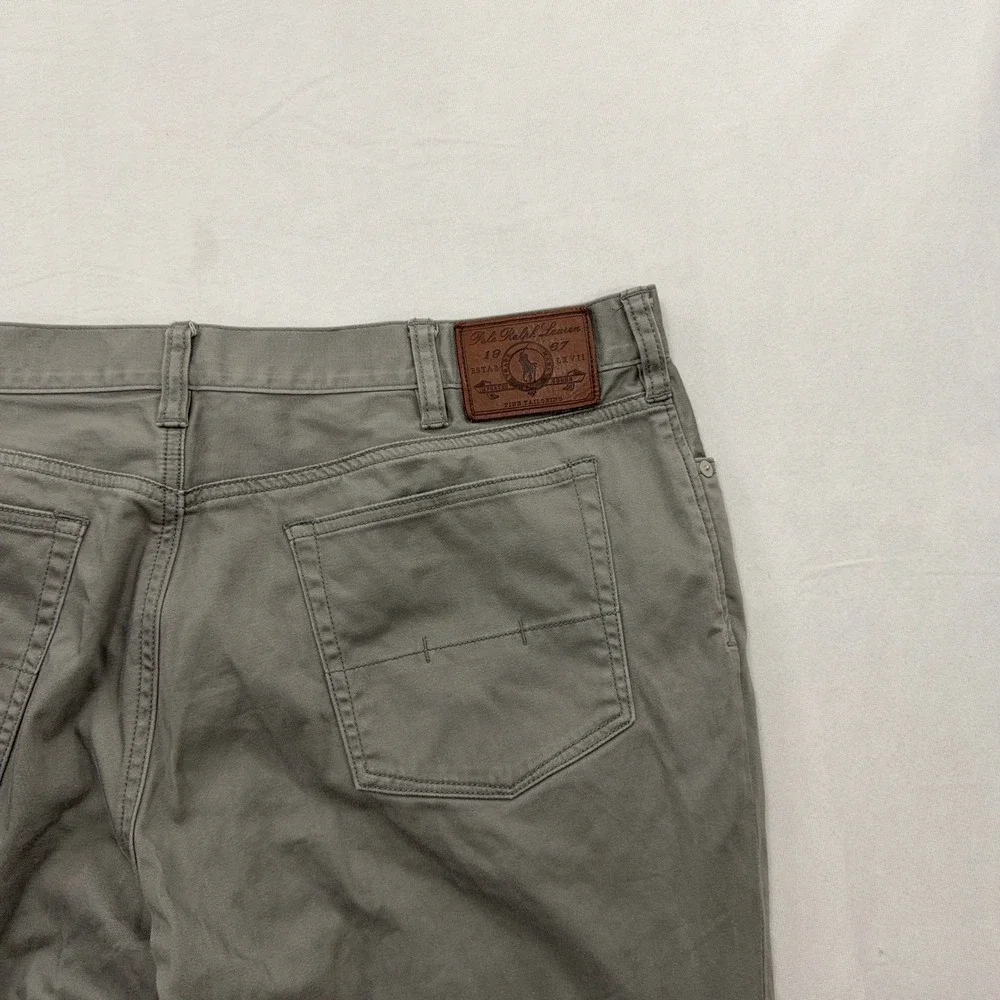 Polo Ralph Lauren Pants Stretch Straight Fit Five Pocket Grey Mens 36x32